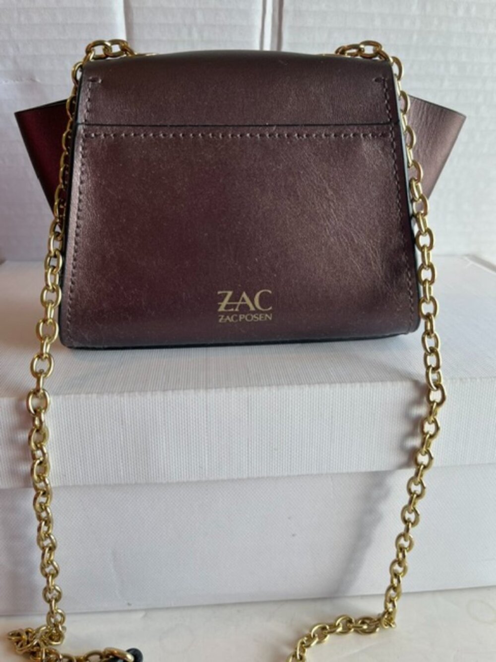 Zac Posen mini leather crossbody bag.
